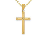 Cross Pendant Necklace in 14K Yellow Gold with Chain